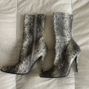 Snakeskin High Heel Boots